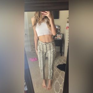 Faux leather straight leg pants